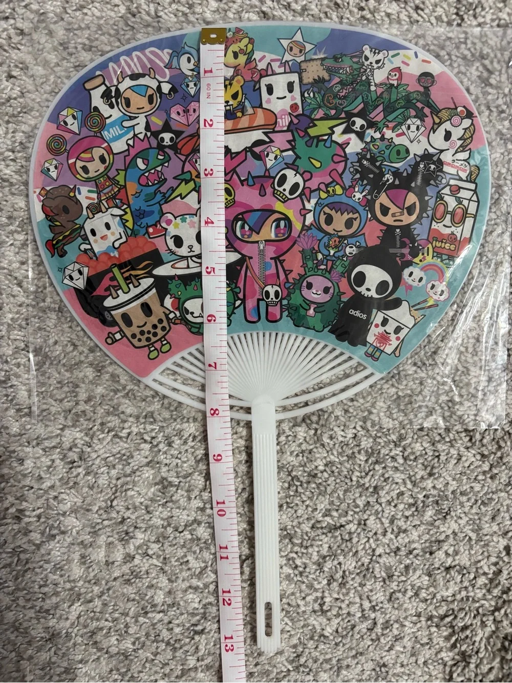 tokidoki multicolor character hand fan